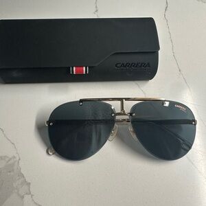 Carrera Gold and Black Aviator Sunglasses